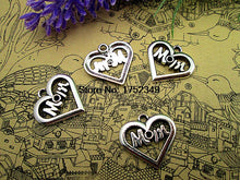 20pcs    Mom Charms  Antique Tibetan silver Mom heart  Charms  pendants ,DI