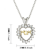 Silver Plated Chain"Mom"Letter Pendants Necklaces For Women Lovely Heart Rh