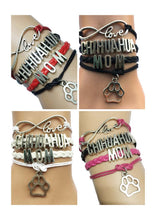 Drop Shipping 2 Colors Infinity Love Chihuahua Mom Dog Breeds Paw Bracelet