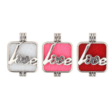 26mm Love MOM word Square Pad Locket Fragrance Pendant Essential Oil Diffus