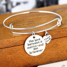 Love Between Mother And Son Bracelet Heart Thank You Charm Family Love Moth