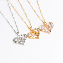 Mom Baby hand in hand Necklaces Crystal Rhinestone Pendant Necklace For Wom