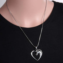 2 Pcs Fashion New Jewelry Plated White Horse In Heart Necklace Pendant Neck