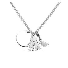 Mom Papa Gift Personalized Baby Twins Name Necklace Pendant With Footprint