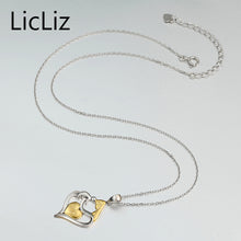 LicLiz 925 Heart Necklace Big Pendant Necklaces For Women Vintage Collar Je