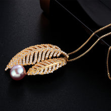 VEAMOR 925 Silver Freshwater Pearl Pendant Necklace Women Fashion Chain Pen