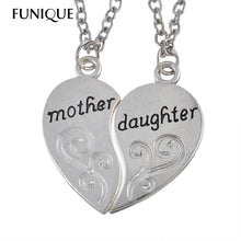FUNIQUE Mother's Day Gifts for Mom Kids Silver Tone Heart Necklace Fashion