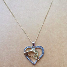 Mother And Child Pendant Gift For Mom Golden Mom Charm Necklace Hand Heart