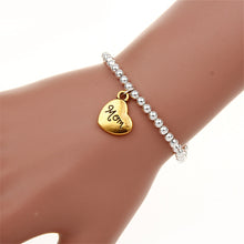 New Arrival Fashion Handmade Copper Beads Silver Gold Color Heart Love Mom