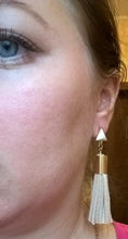 hzew Vintage Triangle Tassel Drop Earrings Faux Suede Fabric Long Dangle Ea