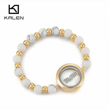 Kalen Brand Designer Jewelry African Gold Color Capital Letter MOM Round Ch