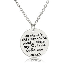 Bespmosp Hand Stamped There's This Boy He Kinda Stole My Heart He Calls Me