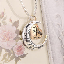 Daisies One Piece Fashion Golden Heart Shaped Silver Moon Necklace I Love Y