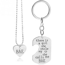 1 Set Families Series Necklace Keychain Girl's Stolen Heart Keyring Key Hol