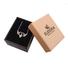 Eudora 100% Pure 925 Sterling Silver Gold Color Mom Hold Baby Angel Wings H