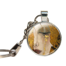 Gustav Klimt Art Painting Keychain Glass Cabochon Mother And Child Key Ring