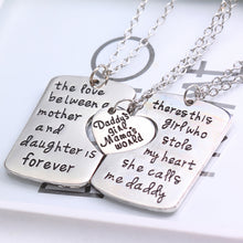 XIAOJINGLING 3Pcs Father Mother Daughter Necklace Love Between Mother&Daugh