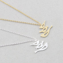Freedom Style Cute Mom Baby Sparrow Bird Necklace For Women Gold Color Stai