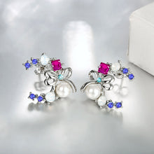 2017 2 styles hot Fashion popular ear hook stud earrings silver color pearl