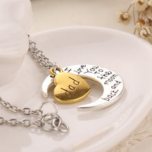 New Fashion Moon Heart I Love You Dad Mom Son Daughter Pendant Necklace for
