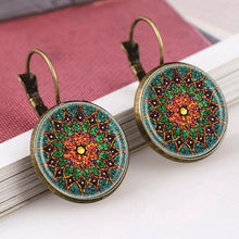 Bronze Classic Lotus Mandala Jewelry Earring Nail Henna Om Symbol Zen Buddh