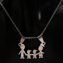 MAMA Stainless Steel Necklace Boys Girls Pendant Necklaces Mom Kids Silver