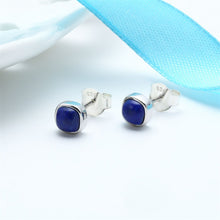 2017 New Style 925 Silver Earrings for Women lapis lazuli Stone Stud Earrin
