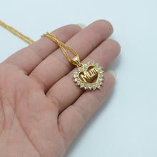 Anniyo Heart Mum Necklaces Gold Color Mama/Mom/Mother Charm Pendant,Mother'