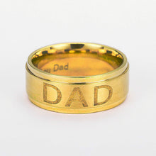 'LOVE YOU DAD' Titanium Carving Ring Women's Ring Mother's Day Gift for Mom