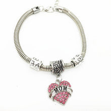 2016Multicolor Charm Crystal Heart Bracelet love Mom SISTER Mother family G