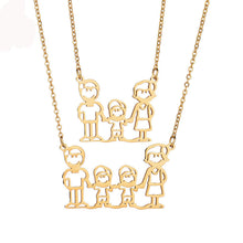 Son And Parents Necklace Pendant Stainless Steel Gold Boys and Mom Dad Neck