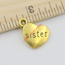 15pcs Antique Golden Plated Daughter  Mom Grandma Charms Pendants for Jewel