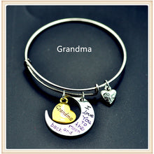 I Love You to The Moon And Back Bangles For Mom Engraved Letters Women Meta