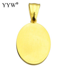 YYW Women Men Mom Gifts Gold color Stainless Steel Pendants Jewelry Oval Wh