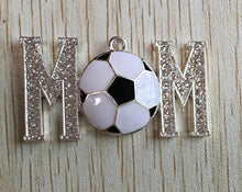 49x26mm10pcs/lot silver Zinc alloy rhinestone mom football Pendant for Jewe