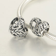 Love Gift Sterling Silver Jewelry Mom Heart Shape Beads Women DIY Fine Jewe