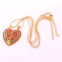 2 Pieces Mother Daughter Necklace Best Friends Forever Heart Snake Chains