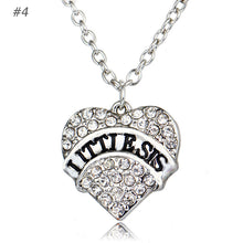 Rhinestone Family Members Crystal Love Heart Pendant Fashion Letter Mom Dau