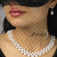 3 row natural freshwater choker multilayer pearl necklaces women,real pearl