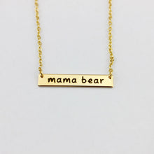 Mama Bear Collar Necklaces Monogram Blanks Bar Pendant Necklaces Mother's D