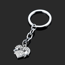XIAOJINGLING Pink White Rhinestones Keychain Fashion Women Jewelry Heart Ke