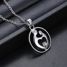 New Mother Children Necklace Mom Baby Child Family Love Rhinestone Heart Pe