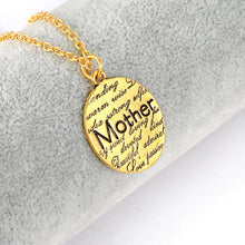 Hot Mother's Day Gift Pendant Necklace Engraved "Mother" Necklace Oval Shap