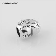 Pandulaso Mom Vintage Heart Silver Beads For Jewelry Making Fit Charms Silv