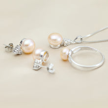 Wedding freshwater pearl jewelry sets women,natural pearl jewelry 925 sterl