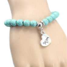 Charm bracelet mom grandma mum friends love charms  bead elastic bracelets