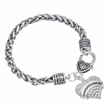 my shape 1pcs Chihuahua MOM Clear Crystal Rhinestone Heart Pendant Pet Chih