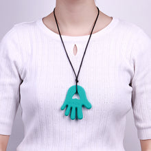 Pacifier necklace infant biting food grade safty Silicone palm pendant Mom