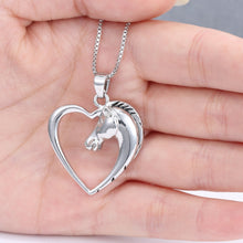 Fashion New jewelry plated white K Horse in Heart Necklace Pendant Necklace