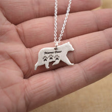 Fashion mama bear necklace with paw  bear Nature jewelry mothers day gift
